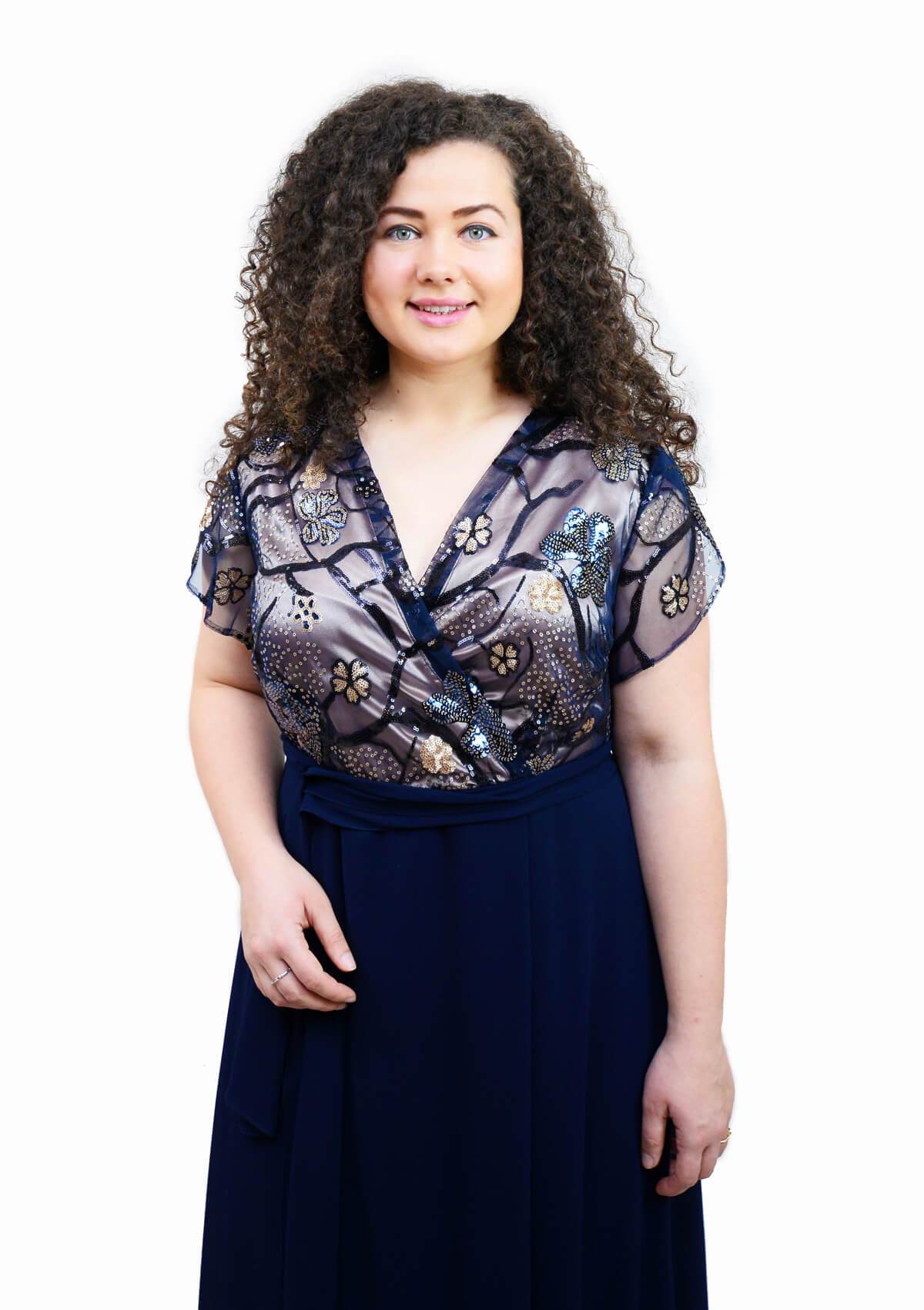 Rochie plus size lunga, bleomarin Rochie R80183 