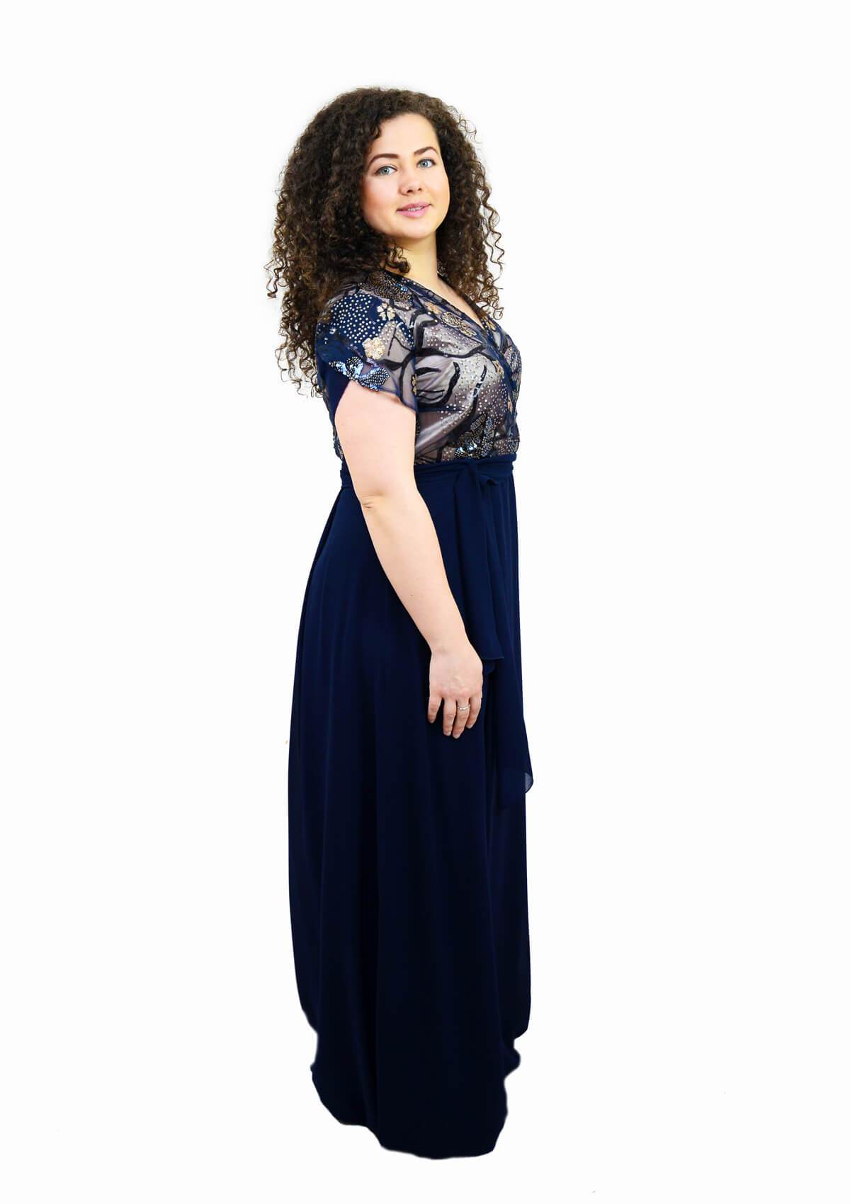 Rochie plus size lunga, bleomarin Rochie R80183 