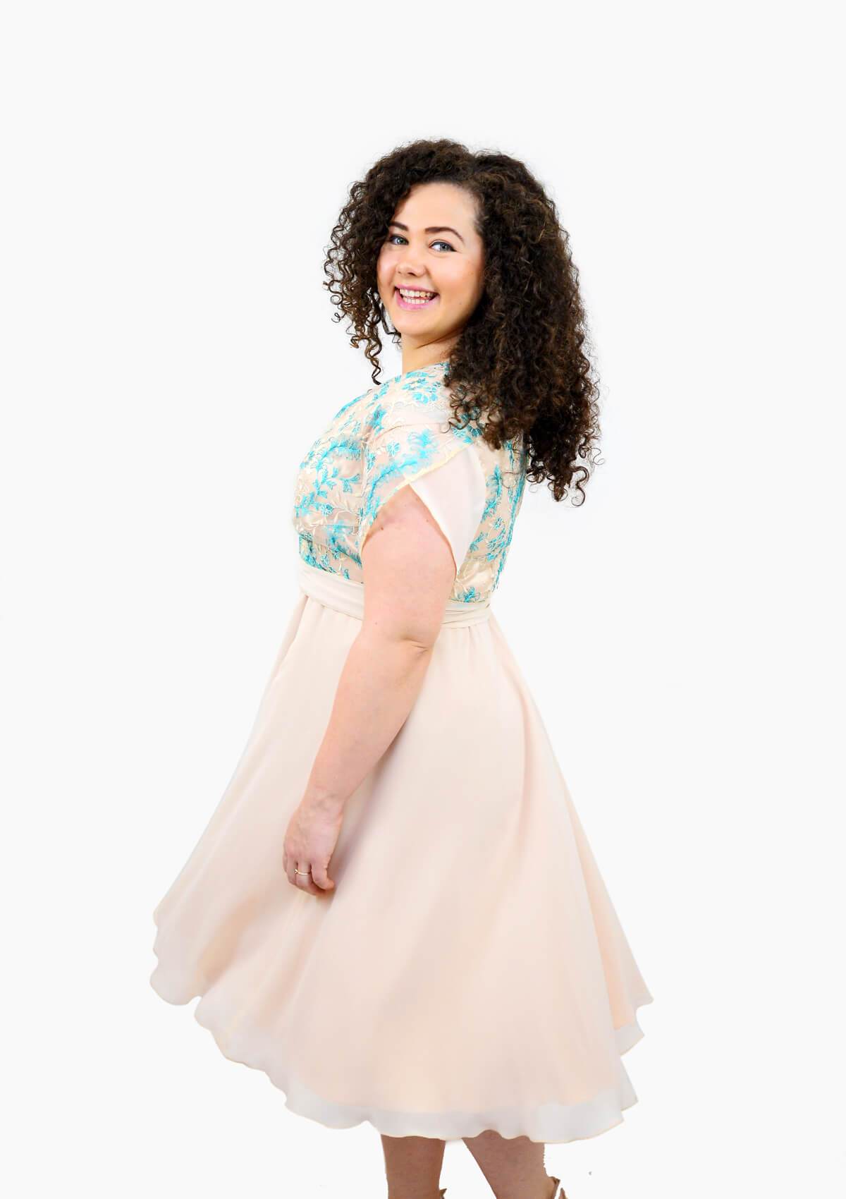 Rochie plus size, turcoaz Rochie R80173 