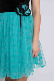 Rochie cu tulle, albastra