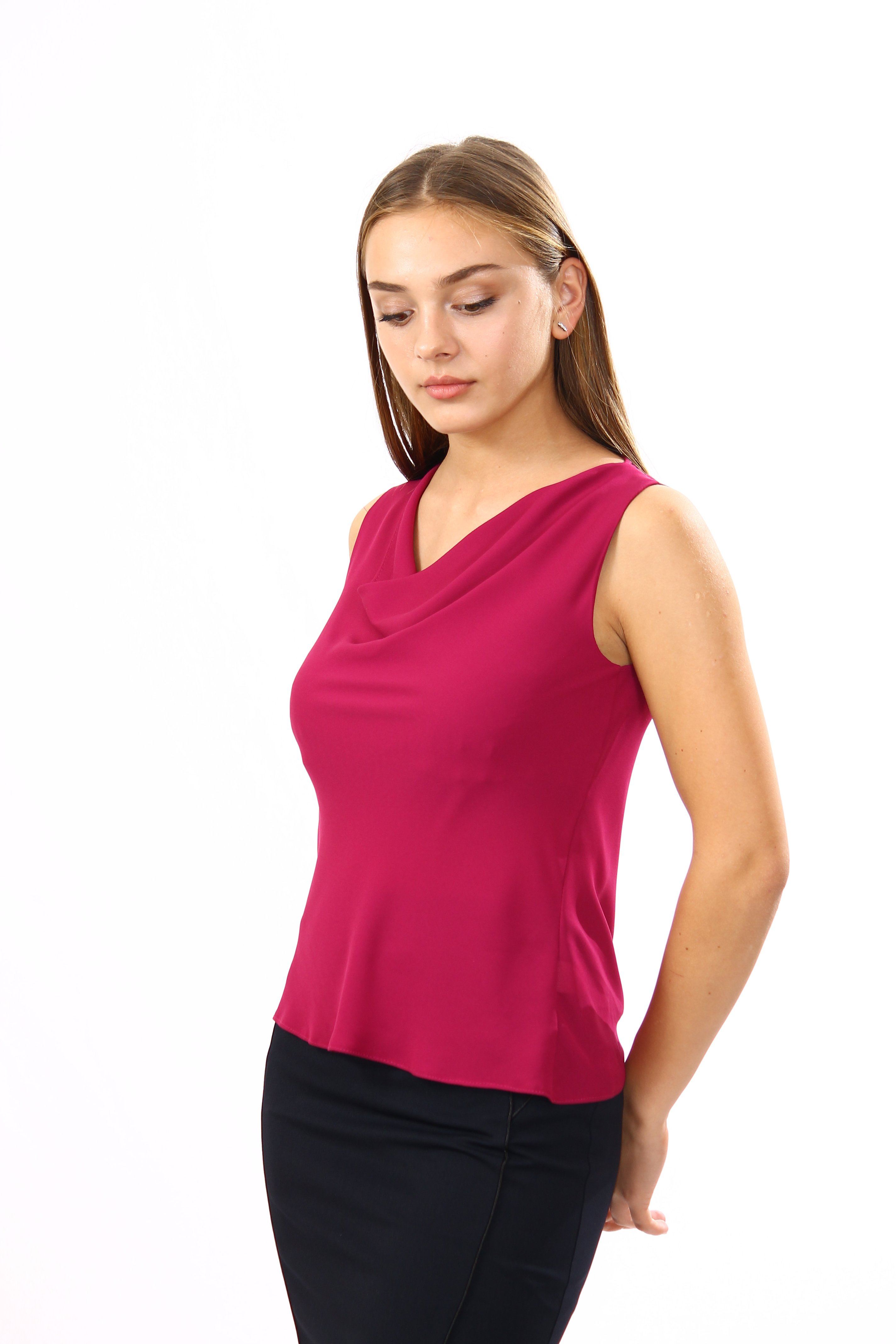 Top fara maneci, roz Bluza T30001 